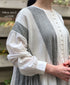 INMDS26112W HANDWOVEN COTTON SINGLE CHECK PATCHWORK BALL BUTTON SHIRTS DRESS