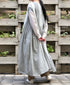 INMDS26112W HANDWOVEN COTTON SINGLE CHECK PATCHWORK BALL BUTTON SHIRTS DRESS