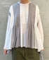 INMDS26111W HANDWOVEN COTTON SINGLE CHECK PATCHWORK BALL BUTTON SHIRTS WITH MINI PINTUCK