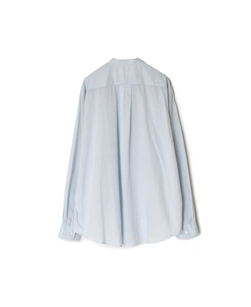 NVL2531CB 60s ORGANIC CAMBRIC BANDED COLLAR L/SL OVERSIZED SHIRT