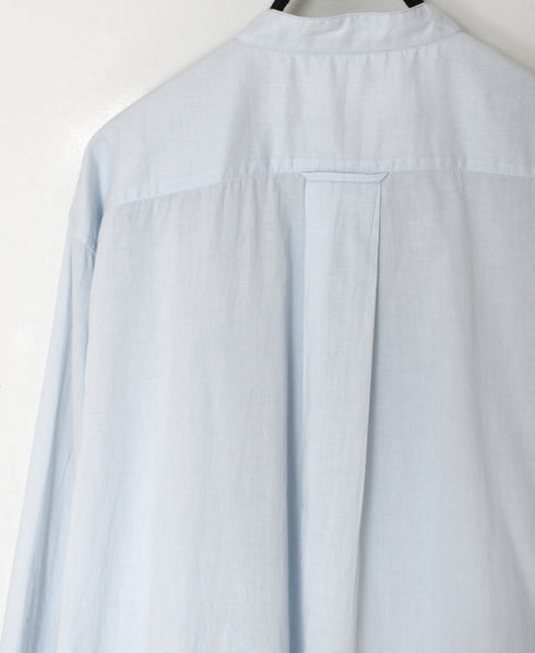 NVL2531CB 60s ORGANIC CAMBRIC BANDED COLLAR L/SL OVERSIZED SHIRT