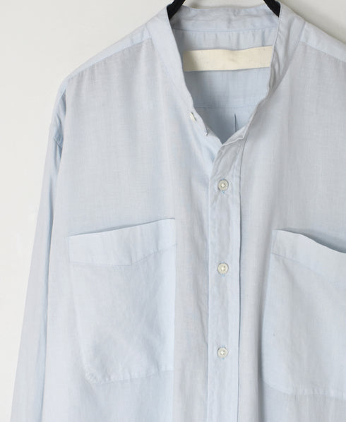NVL2531CB 60s ORGANIC CAMBRIC BANDED COLLAR L/SL OVERSIZED SHIRT