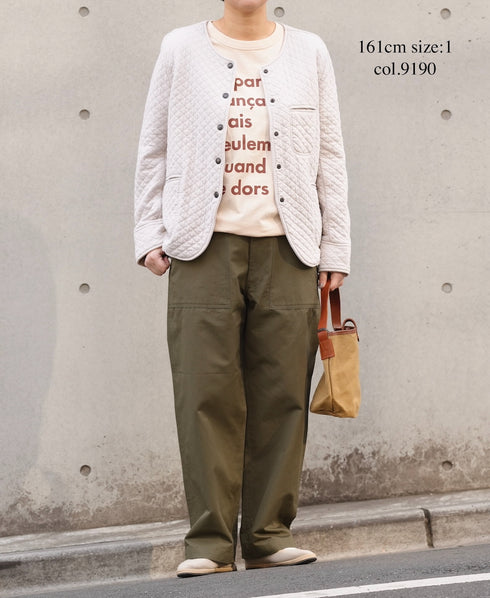 NAM1407 COTTON QUILT NO COLLAR JACKET