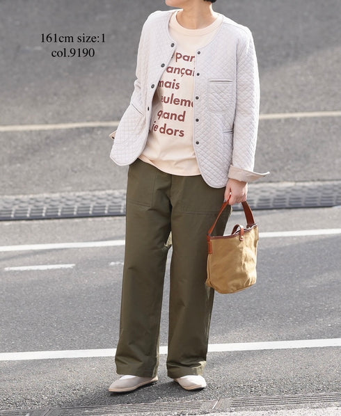 NAM1407 COTTON QUILT NO COLLAR JACKET