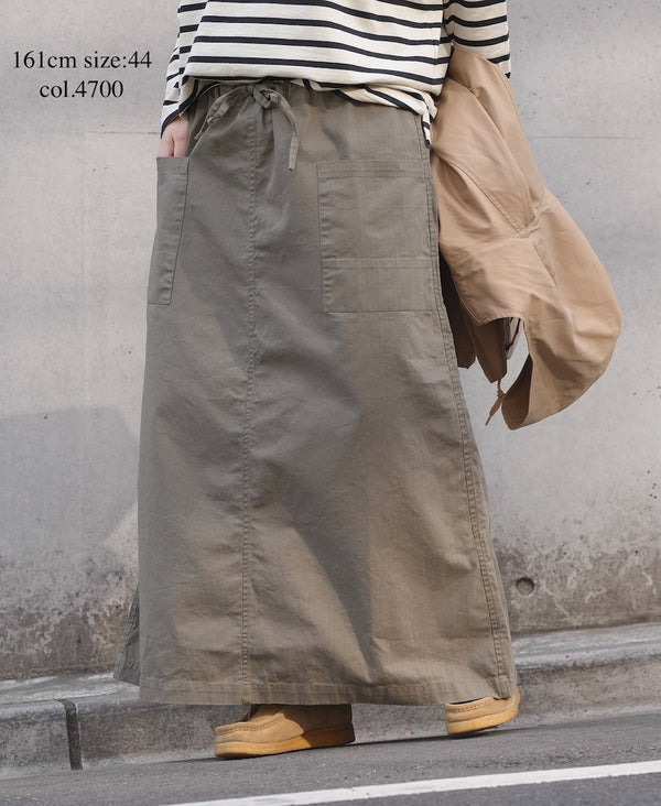 INHT2514CHW COTTON HERRINGBONE WASH EASY SKIRT