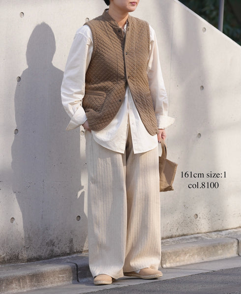 GNAM2612 COTTON/LINEN HERRINGBONE ONE-TUCK PNATS