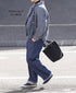 ISNAM2601CB NAVY (INDIGO) CHAMBRAY ROUND COLLAR DOUBLE JACKET