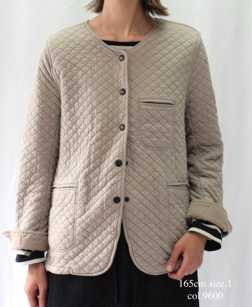 NAM1407 COTTON QUILT NO COLLAR JACKET
