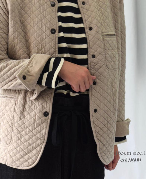 NAM1407 COTTON QUILT NO COLLAR JACKET