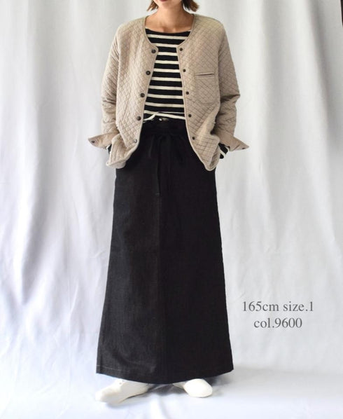 NAM1407 COTTON QUILT NO COLLAR JACKET