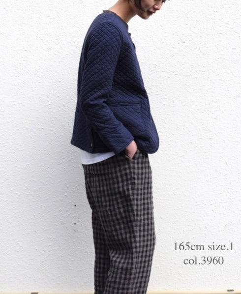 NAM1407 COTTON QUILT NO COLLAR JACKET