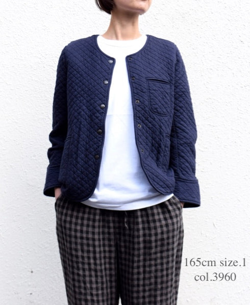 NAM1407 COTTON QUILT NO COLLAR JACKET