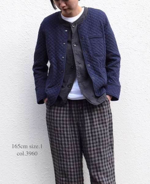 NAM1407 COTTON QUILT NO COLLAR JACKET