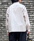 NMDS26221 60s ORGANIC CAMBRIC WITH EMB BANDED COLLAR SHIRT