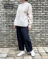 NMDS26221 60s ORGANIC CAMBRIC WITH EMB BANDED COLLAR SHIRT