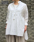 NMDS26222 60s ORGANIC CAMBRIC WITH EMB BANDED COLLAR EMB TUNIC