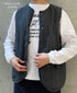 NVL2401LD 50s LINEN PLAIN (OVERDYE) NO COLLAR VEST