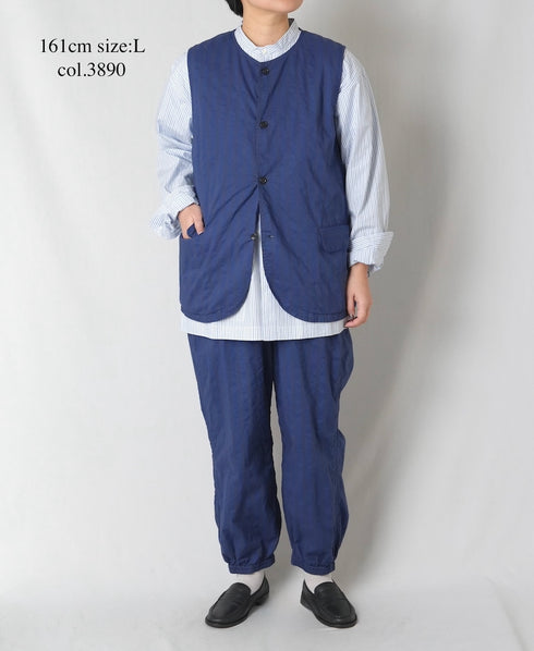 NVL2401PSD POPLIN WIDE STRIPE (OVERDYE) NO COLLAR VEST