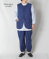 NVL2401PSD POPLIN WIDE STRIPE (OVERDYE) NO COLLAR VEST