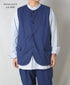 NVL2401PSD POPLIN WIDE STRIPE (OVERDYE) NO COLLAR VEST