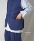 NVL2401PSD POPLIN WIDE STRIPE (OVERDYE) NO COLLAR VEST
