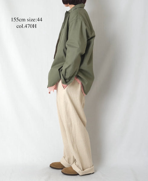 INHT2512CHW COTTON HERRINGBONE WASH ONE-UP COLLAR SHIRT