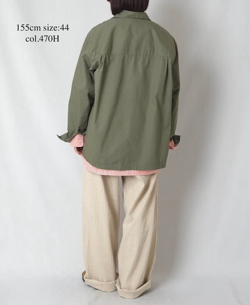 INHT2512CHW COTTON HERRINGBONE WASH ONE-UP COLLAR SHIRT