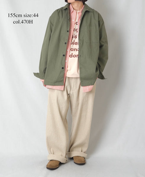 INHT2512CHW COTTON HERRINGBONE WASH ONE-UP COLLAR SHIRT