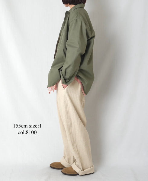 GNAM2612 COTTON/LINEN HERRINGBONE ONE-TUCK PNATS