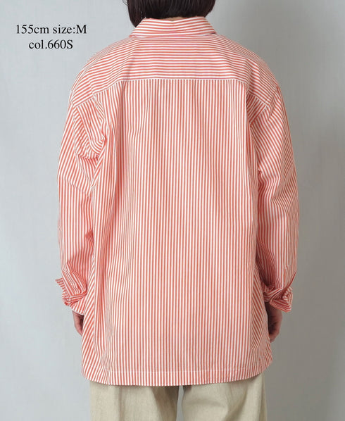 NVL2612 POPLIN STRIPE REGULAR COLLAR L/SL SHIRTS