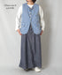 NVL2401PSD POPLIN WIDE STRIPE (OVERDYE) NO COLLAR VEST