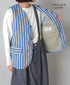 NVL2401PSD POPLIN WIDE STRIPE (OVERDYE) NO COLLAR VEST