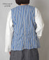 NVL2401PSD POPLIN WIDE STRIPE (OVERDYE) NO COLLAR VEST