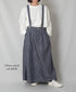 ISNAM2611CB NAVY (INDIGO) CHAMBRAY ADJUSTER TACK SKIRT WITH SUSPENDERS