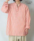 NVL2613 POPLIN STRIPE BANDED COLLAR L/SL SHIRT