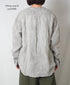 NVL1951LW 60s LINEN CHAMBRAY BANDED COLLAR L/SL OVERSIZED SHIRT