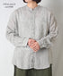NVL1951LW 60s LINEN CHAMBRAY BANDED COLLAR L/SL OVERSIZED SHIRT