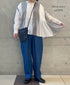 INMDS26111W HANDWOVEN COTTON SINGLE CHECK PATCHWORK BALL BUTTON SHIRTS WITH MINI PINTUCK