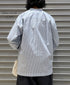 NVL2613 POPLIN STRIPE BANDED COLLAR L/SL SHIRT