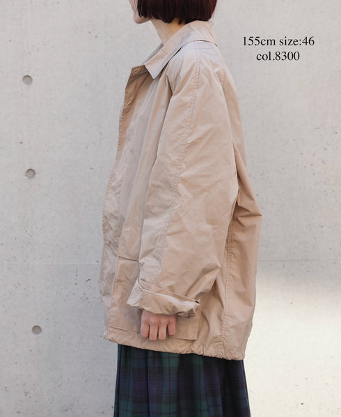 NHT2602PAI REYCLED NYLON BALMACAAN SHORT COAT WITH GUSSETED POCKET