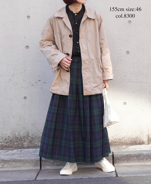 NHT2602PAI REYCLED NYLON BALMACAAN SHORT COAT WITH GUSSETED POCKET