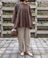 GNMDS2501FL 40s FRENCH LINEN DYED CANVAS 2TUCK TAPERED EASY PANTS