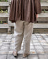 GNMDS2501FL 40s FRENCH LINEN DYED CANVAS 2TUCK TAPERED EASY PANTS