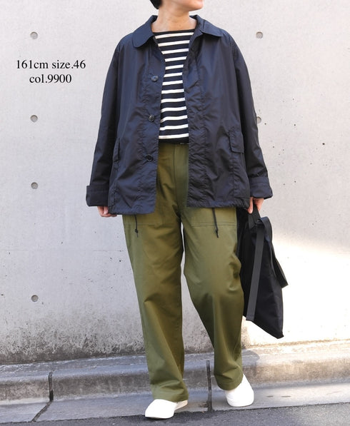 NHT2602PAI REYCLED NYLON BALMACAAN SHORT COAT WITH GUSSETED POCKET