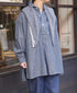 ISNAM2605CB NAVY (INDIGO) CHAMBRAY WORK GATHERED SHIRT