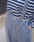 ISNAM2611CB NAVY (INDIGO) CHAMBRAY ADJUSTER TACK SKIRT WITH SUSPENDERS