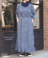 ISNAM2611CB NAVY (INDIGO) CHAMBRAY ADJUSTER TACK SKIRT WITH SUSPENDERS