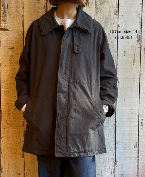 NHT2352TC LIGHT WEIGHT COTTON OVERDYE BALMACAAN SHORT COAT