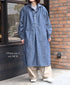 ISNAM2603CB NAVY (INDIGO) CHAMBRAY WORK GATHERED DRESS SHIRT
