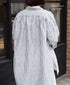 ISNAM2605S LINEN/COTTON STRIPE WORK GATHERED SHIRT